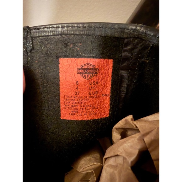 Harley-Davidson Womens Black Leather Rhinestone Studded Harness Boots Size 6 - Picture 7 of 9